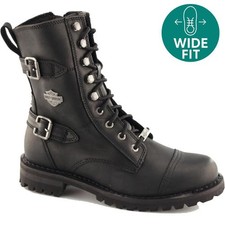 Harley Davidson Balsa Womens Ladies Biker Motorcycle Zip Up Ankle Boots Size 4-8