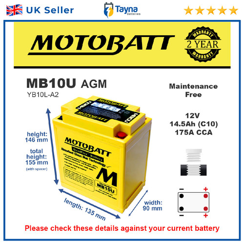 Mb10u motobatt quadflex - mb10u, agm