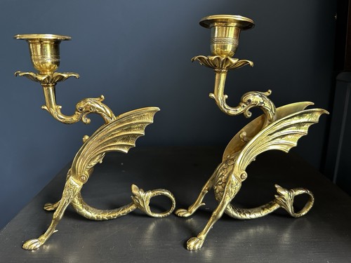 Pair antique brass - pair,