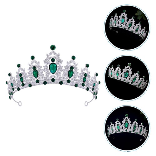 Baroque green alloy crown - green,