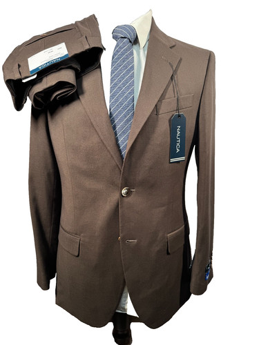 New nautica mens brown modern - new,