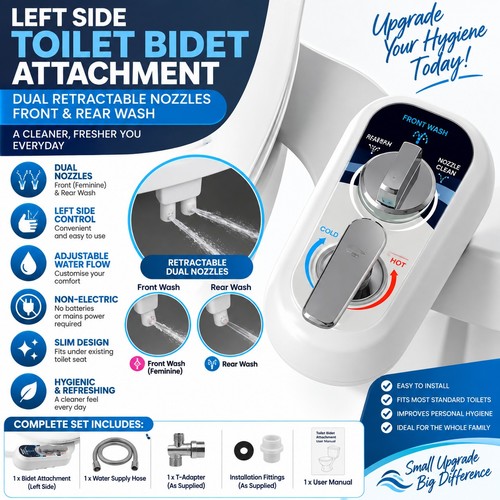 Left side bidet toilet - left,