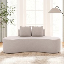 Upholstered Curved Sofa with 2