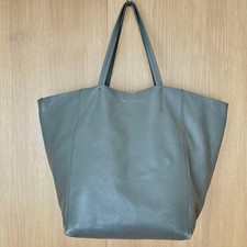 CELINE Tote Cabas Phantom Leather Gray Women Luxury Handbag With Stamped Logo