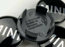 4X MINI WHEEL CENTRE CAPS HUB ALLOY BADGE EMBLEM BLACK 54mm COOPER ONE CLUBMAN S