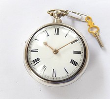 1835 SILVER PAIR CASED VERGE FUSEE POCKET WATCH J CHARLES PERTH WORKING