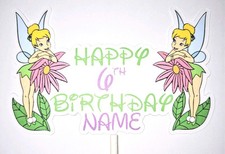 Tinkerbell cake topper Personalised ANY NAME & AGE X1
