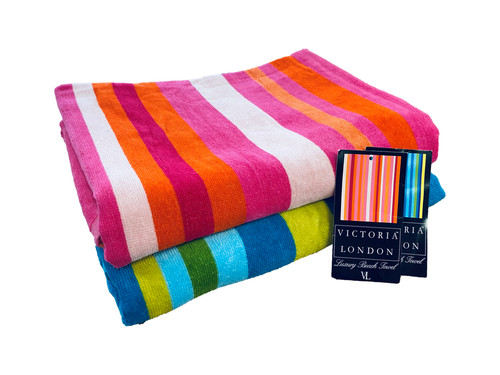 Cabana stripe beach towel pink - stripe,
