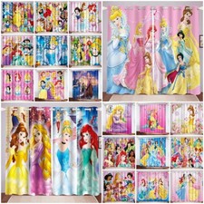 Girls Disney Princess Curtains 3D Blackout Curtains Thermal Ring Top Eyelet Gift