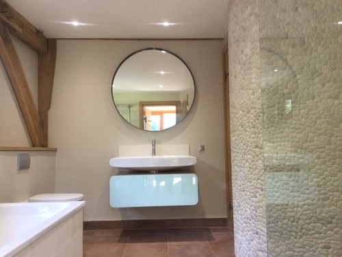 White pebble mosaic wall - m2,