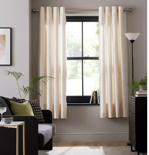 Eyelet curtains pair champagne - curtains,