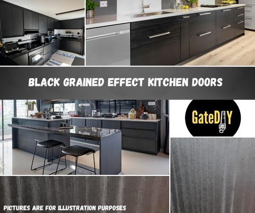 Black wood grained effect
