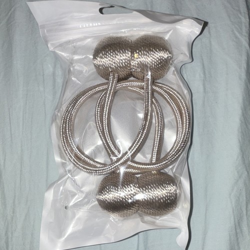 Silver metal curtain holdbacks - silver,
