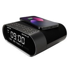 DAB+ FM Radio Clock Alarm Wireless Charger Bluetooth-AZATOM Revival Q1 Black(R)