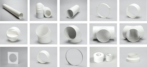 150mm plastic round ducting - 6",