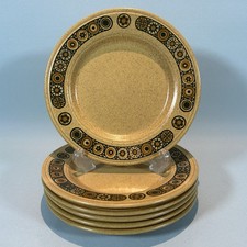 Vintage Kiln Craft Bacchus 6 Side Plates 16.5cm 70's Retro Kitchen Dining