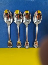 Four Christofle French Silverplate Oval Soup Spoons 8 1/2"  L- No Mono
