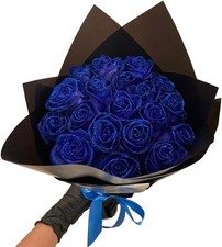 DIY Glitter Rose Bouquet Blue Shiny Fake Roses Love Gifts for Valentine's Day