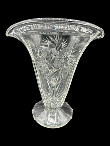 Pressed glass vase art deco - vase,