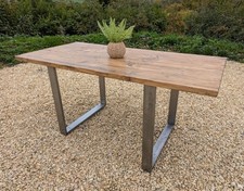 Scaffold Plank Dining Table with Metal Legs - 160 cm x 79.5 cm