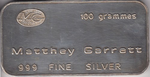 Fine silver bar 100 - silver, grams