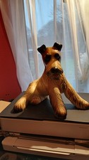 Vintage Royal Copley Like UNMARKED Airedale Irish Terrier Schnauzer Ceramic Dog
