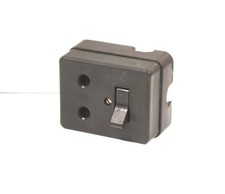 1950s MK Bakelite Surface Light Switch Socket TV Prop Industrial Decor Brown UK