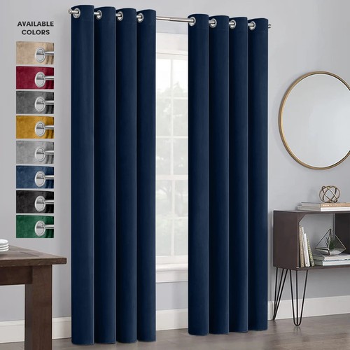 Blackout velvet curtains pair - velvet,