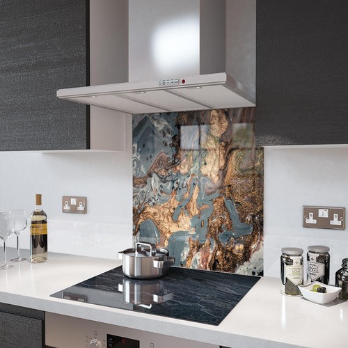 Glass splashbacks liquid gold - splashbacks,
