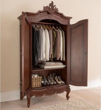 Masterpiece La Rochelle Handmade French Antique Style Mirrored Wardrobe Armoire