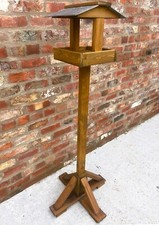 Tall Wooden Bird Table Garden Bird Feeder House Slate Roof Heavy Duty 160cm High