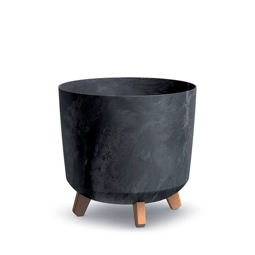 Flowerpot concrete black - flowerpot, in