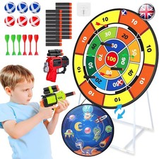 Large Dart Board for Kids, Double-Sided Dart Board with Sticky Balls & Toy Guns