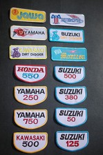 1970s Style Motorcycle Patches - Honda - Suzuki - Kawasaki - Yamaha