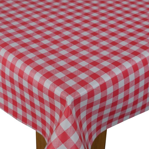 Small red gingham check pvc - check,