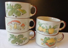 5 Vintage Soup Mugs Bowls