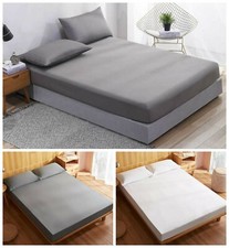Premium Egyptian Cotton 30cm Fitted Sheet 600TC Double King SuperKing Bed Sheets