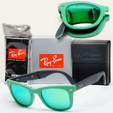 Ray-Ban Sunglasses Folding Wayfarer Green Mirror Black RB 4105 6021/19 50mm