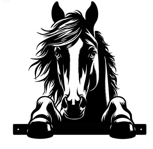 Metal peeking horse black - metal,