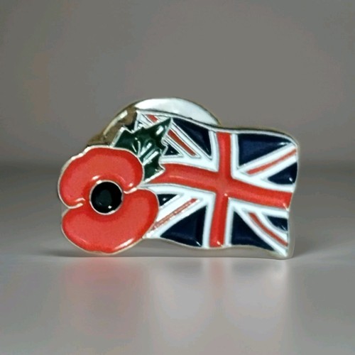 Union jack red flower pin - union,