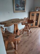 Garden Or Indoor Teak Root Conservatory Patio Table And two Teak Root Chairs