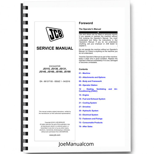 Jcb js115 js130 js145 js160 - jcb,