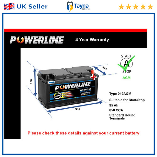 Agm car battery fits - battery, bmw