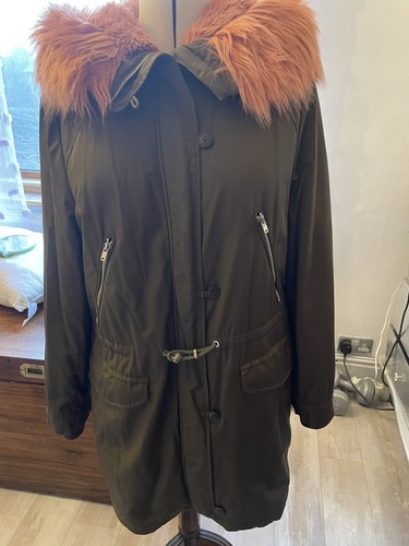 Zara women green parka coat - zara,