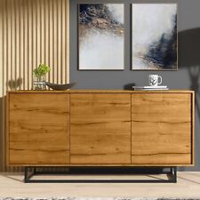 160cm Loft Retro Industrial Sideboard I Vintage Oak TV Unit Cabinet I Cupboard