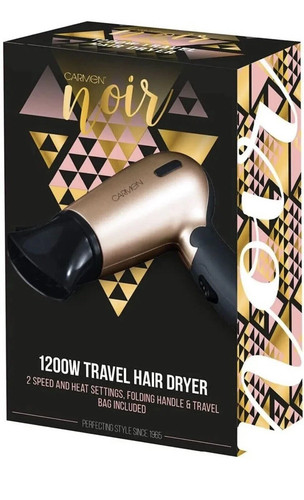 Travel hair dryer carmen noir - travel,
