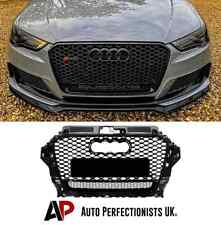 Audi RS3 Style A3 S3 8V Front Main Grille Gloss Black Honeycomb Mesh Grill 13-16
