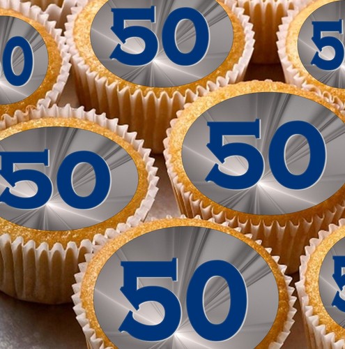 Edible 50th birthday blue - edible,