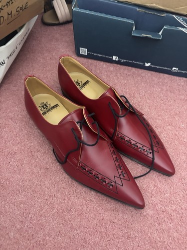 Red leather pointed george cox - red,