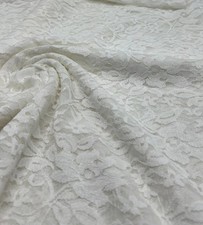 Ivory Floral Lace Fabric Stretch
